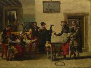 The Brunswick Monogrammist Itinerant Entertainers in a Brothel oil painting on canvas